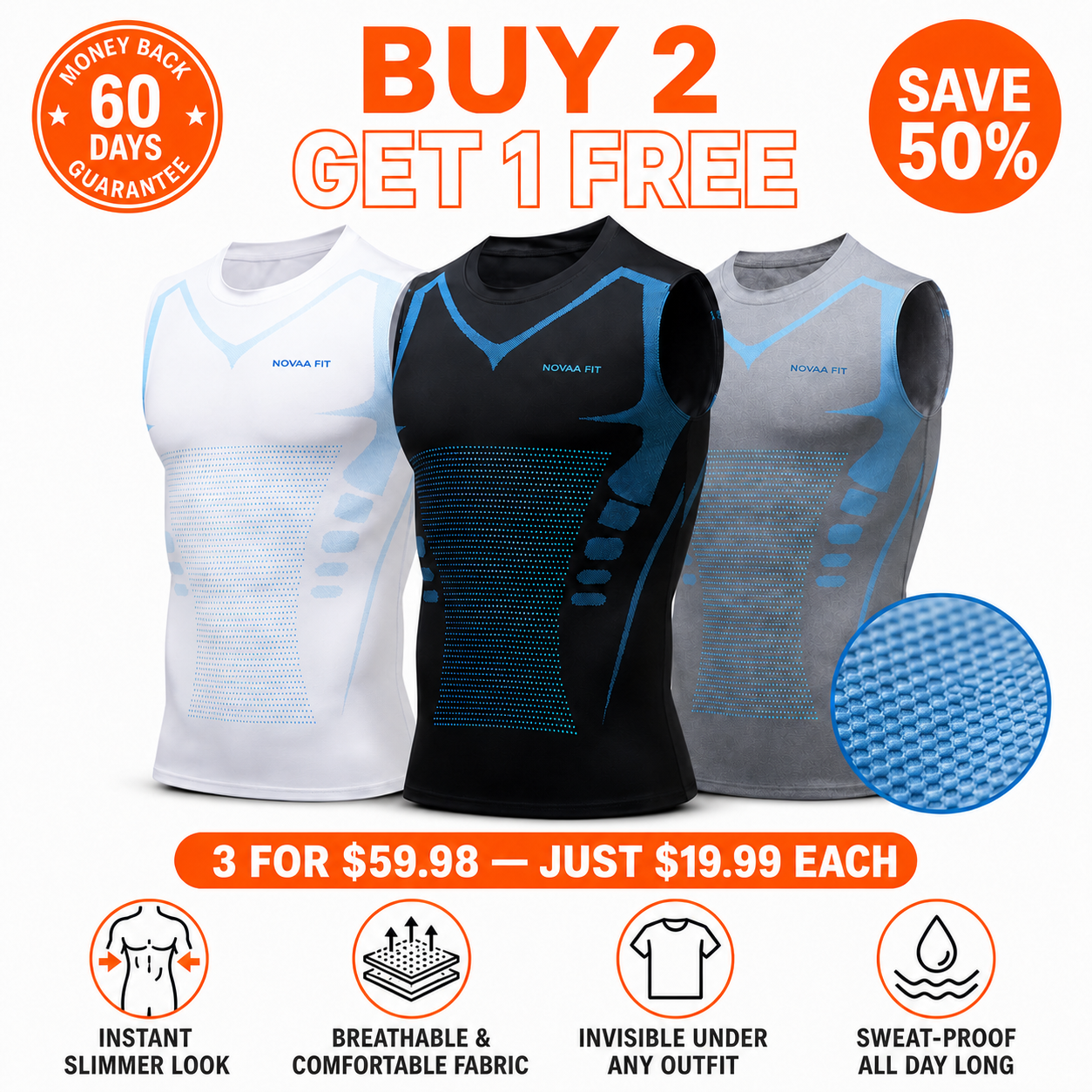 Novaa FIT | Men's Compression Vest — Flatter Chest, Straighter Posture
