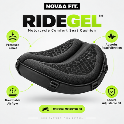 RideGel™. Motorcycle Comfort Seat Cushion