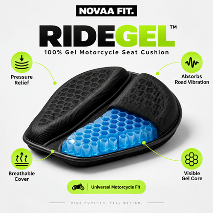 RideGel™. Motorcycle Comfort Seat Cushion