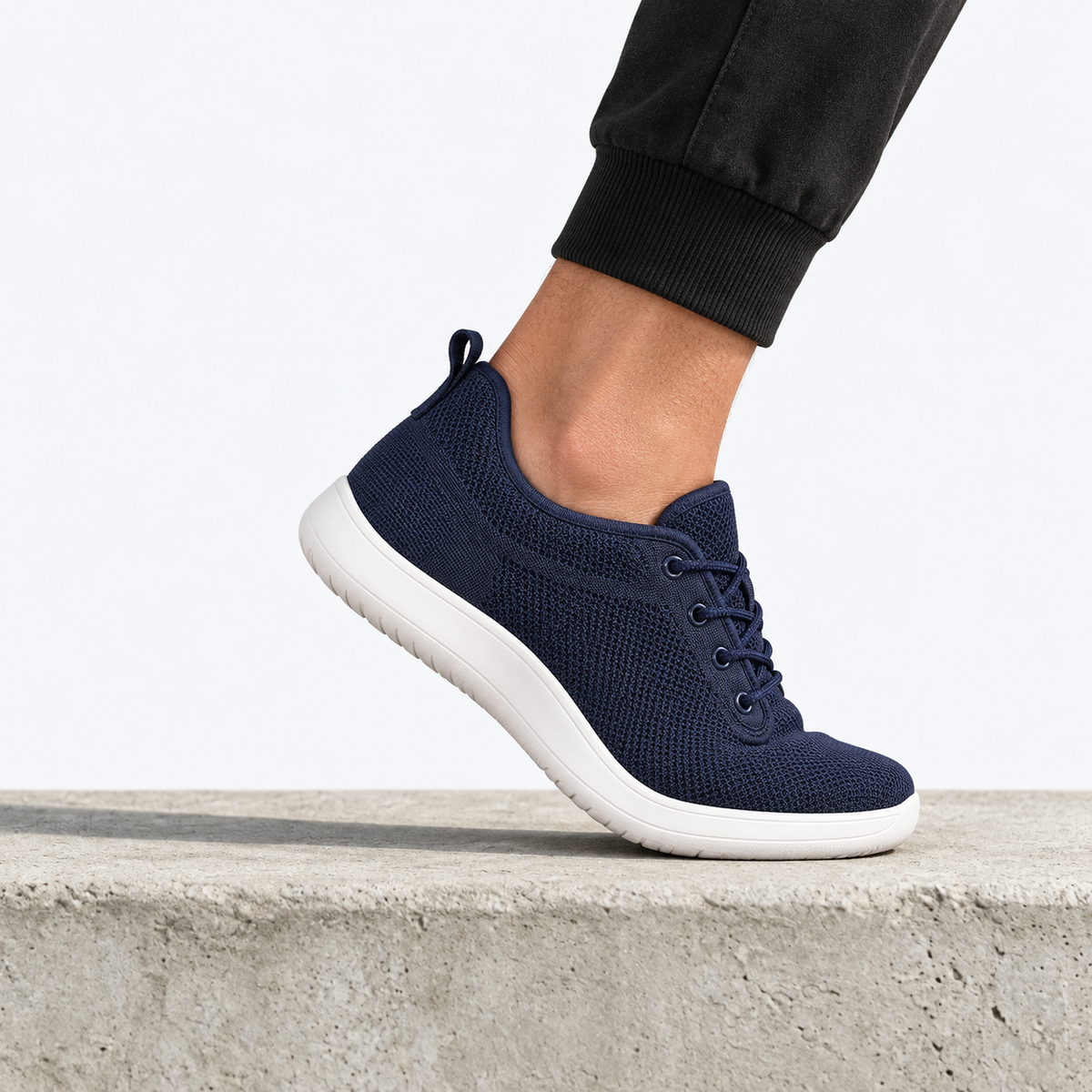 Woman uncomfortable in narrow shoes compared with walking comfortably in NOVAA FIT shoes