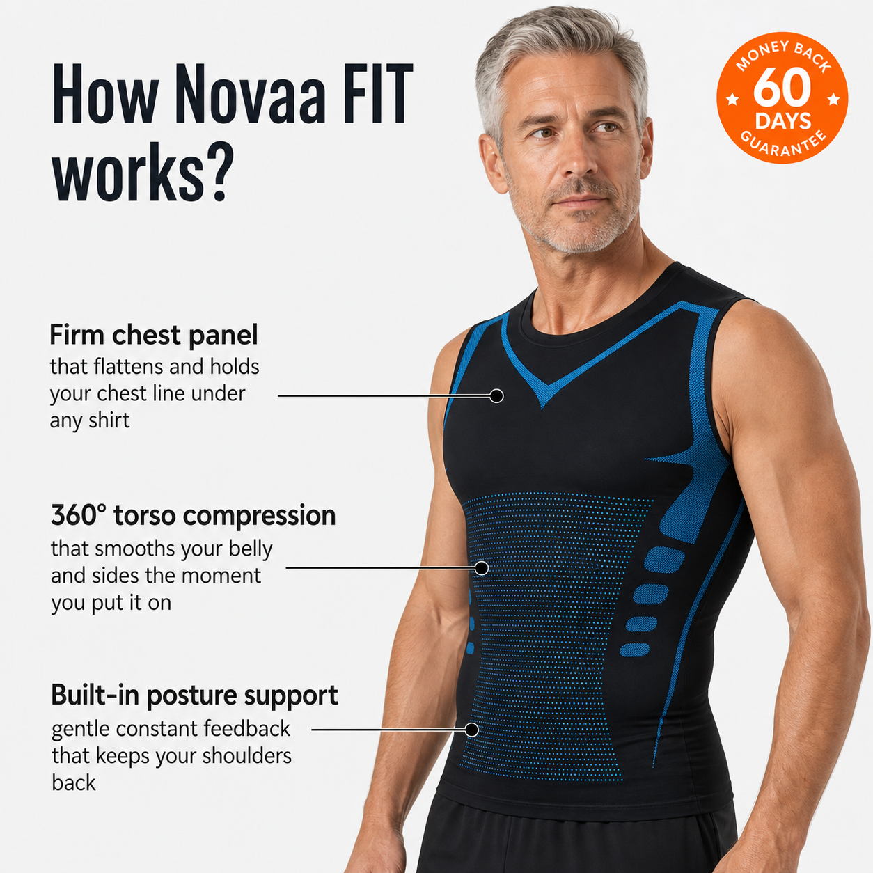 Novaa FIT | Men's Compression Vest — Flatter Chest, Straighter Posture