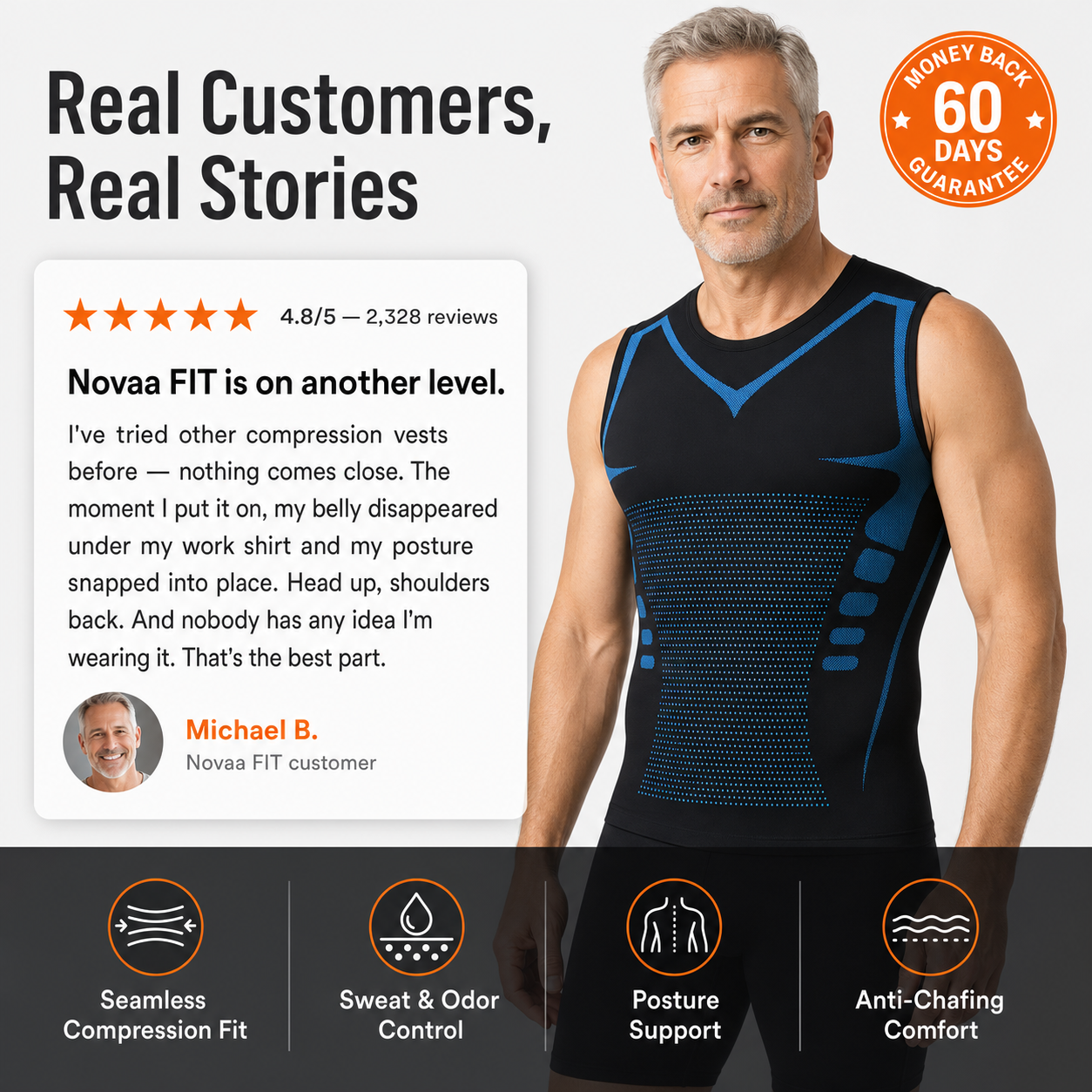 Novaa FIT | Men's Compression Vest — Flatter Chest, Straighter Posture